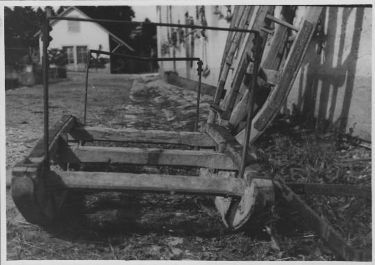 Foto Transport von Brennholz mit Schlitten