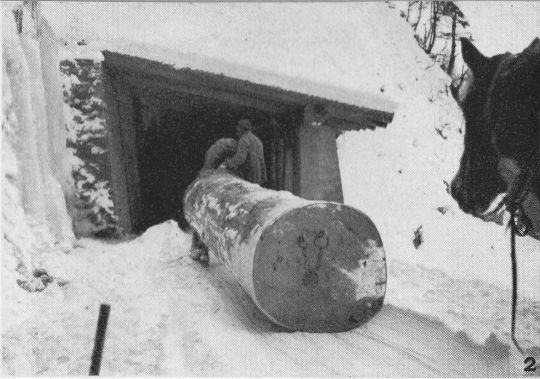 Foto Schlittentransport im Gebirge