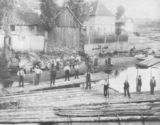 Foto Flösser auf der Rodach vor der Abreise