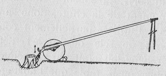 Foto Stockrodung mit "Levier avec roues de support"