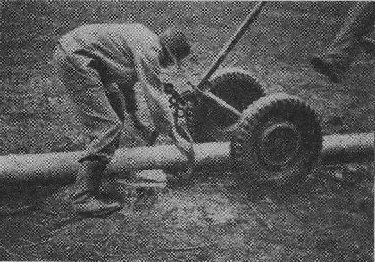 Foto "Aufnehmen eines Stammes mit Rückebogen nach Dr. Lipp, Sandbach i.O."