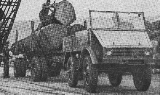 Foto "Universalmotorgerät "Unimog" der Daimler-Benz A.G. in Stuttgart"