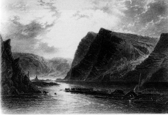 Foto "Kleinere Rheinflöße an der Lorelei"