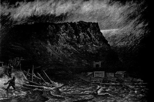 Foto "Ein Floß im Gewittersturm an der Lorelei. ..."