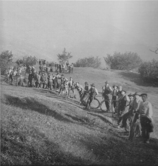 Foto Bergauftransport eines Drahtseiles