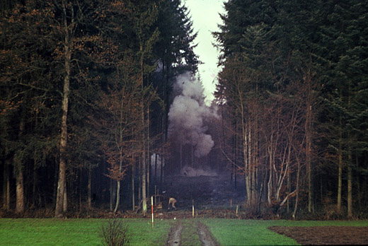 Foto Stocksprengung für Waldstrassenbau