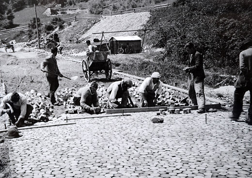Foto Holzpflästerung