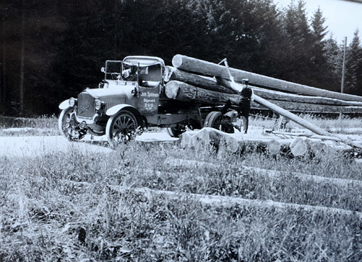 Foto Aufrollen von Langholz