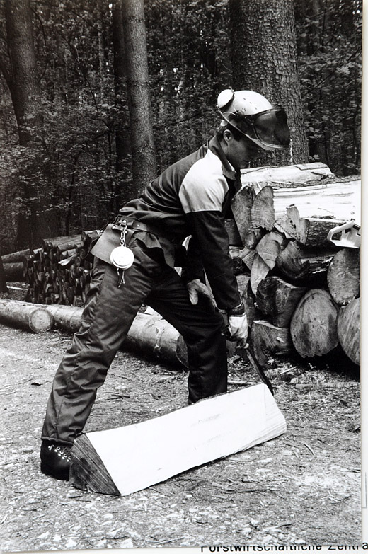 Foto Körperhaltung beim Schichtholz beigen