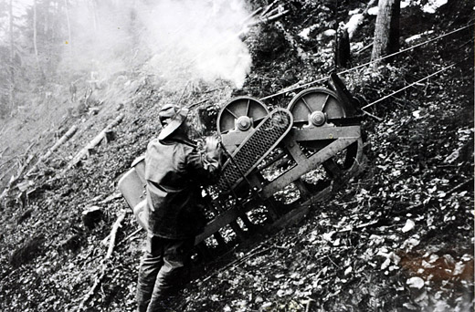 Foto Bergfahrt mit der Winde