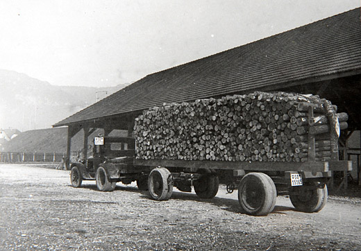 Foto Papierholztransport