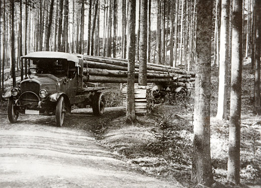 Foto Langholztransport im Wald