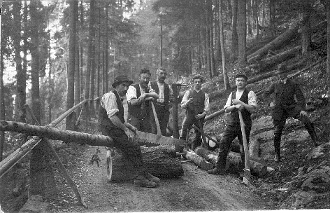 Foto Holzergruppe mit Oberförster