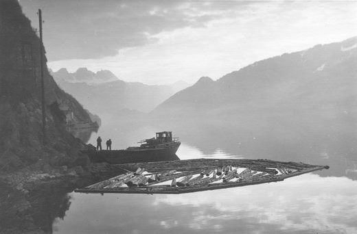Foto Holzfloss auf dem Walensee