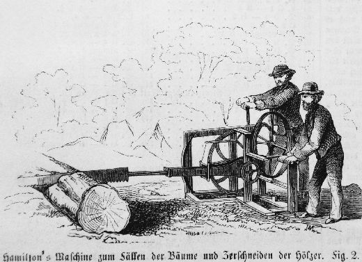 Foto Hamiltons Maschine zum zersägen der Hözer