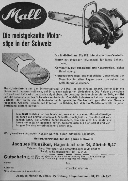 Foto Inserat für eine Motorsäge
