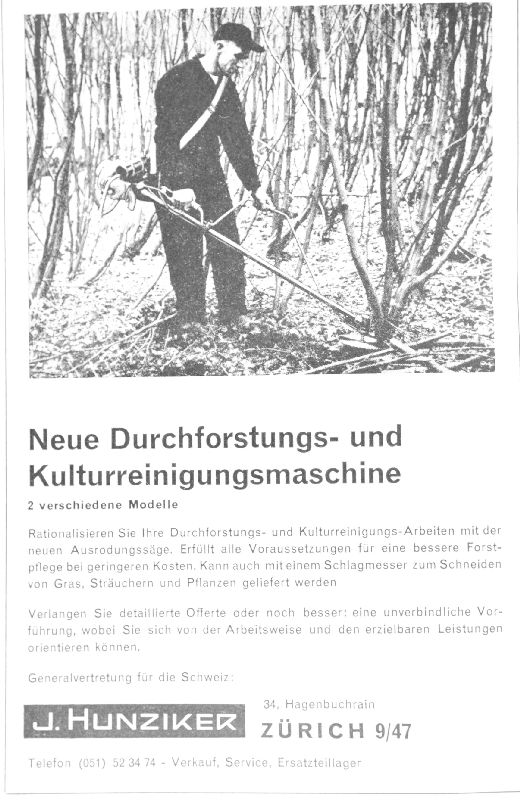 Foto Werbung für Durchforstungsgerät