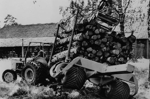 Foto Anhänger mit Holz beladen