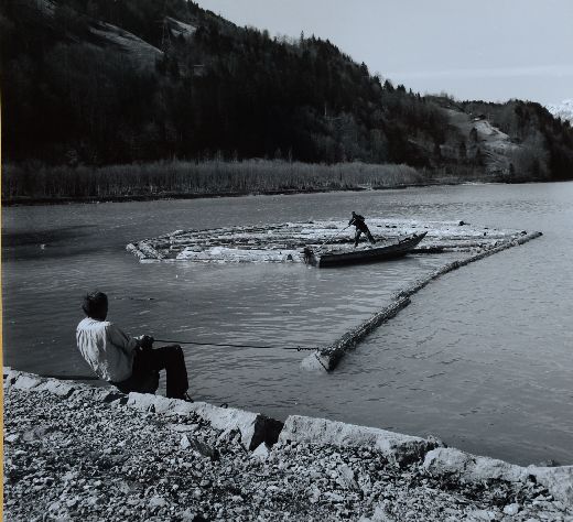 Foto Holzfloss im Brienzersee