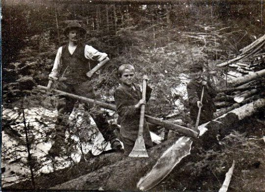 Foto Entrinden mit Schäleisen